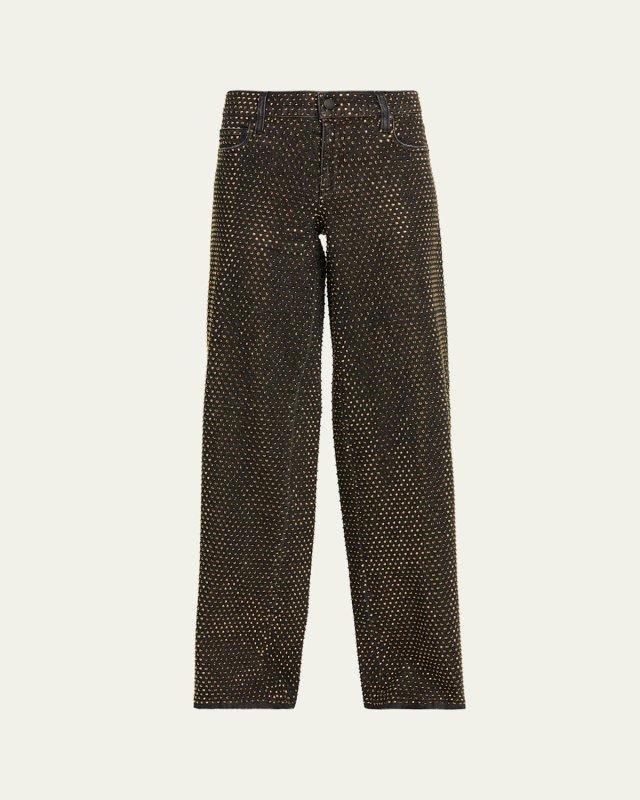 Amazing Embellished Wide-Leg Jeans